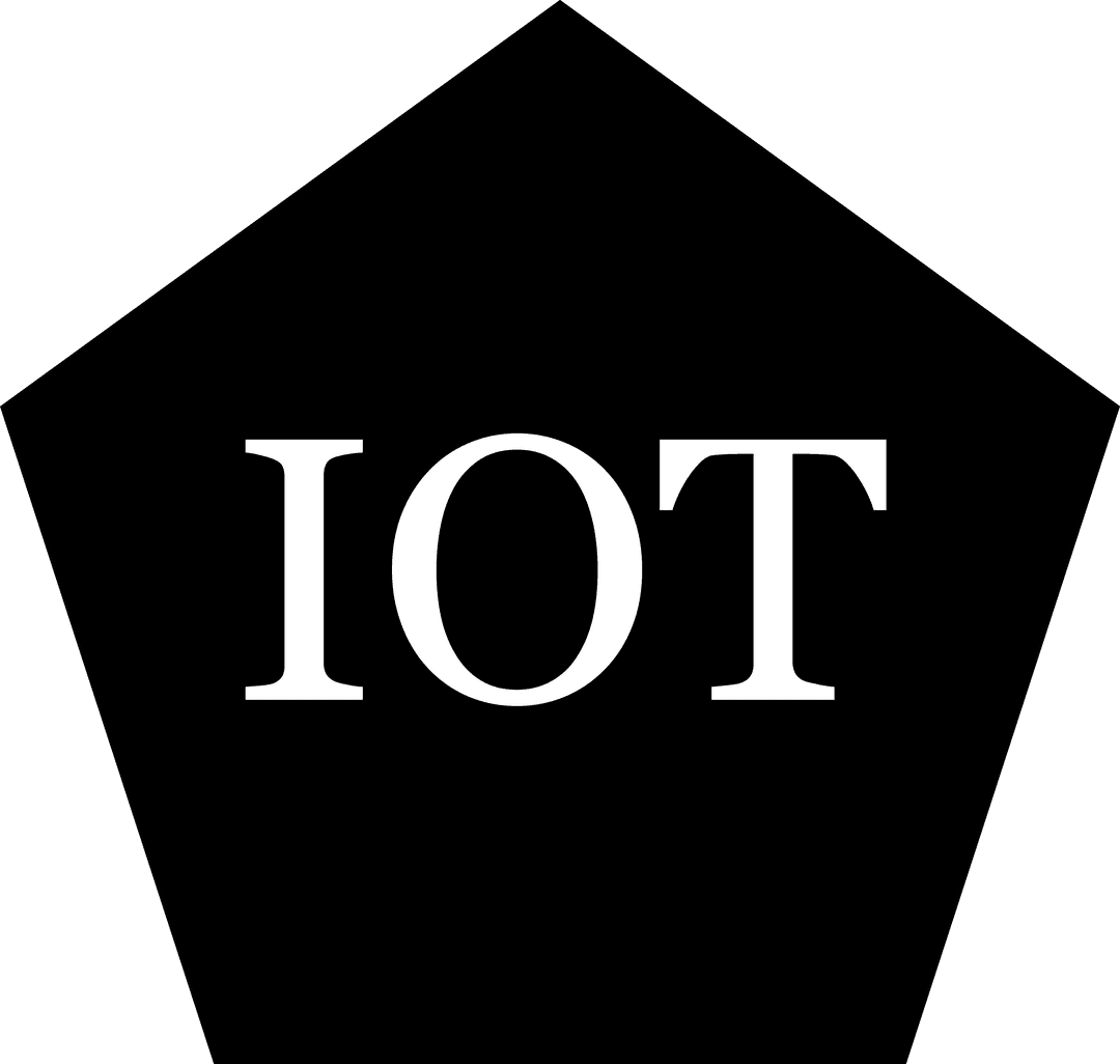 Transparent PNG with IoT Text Over Black Circle