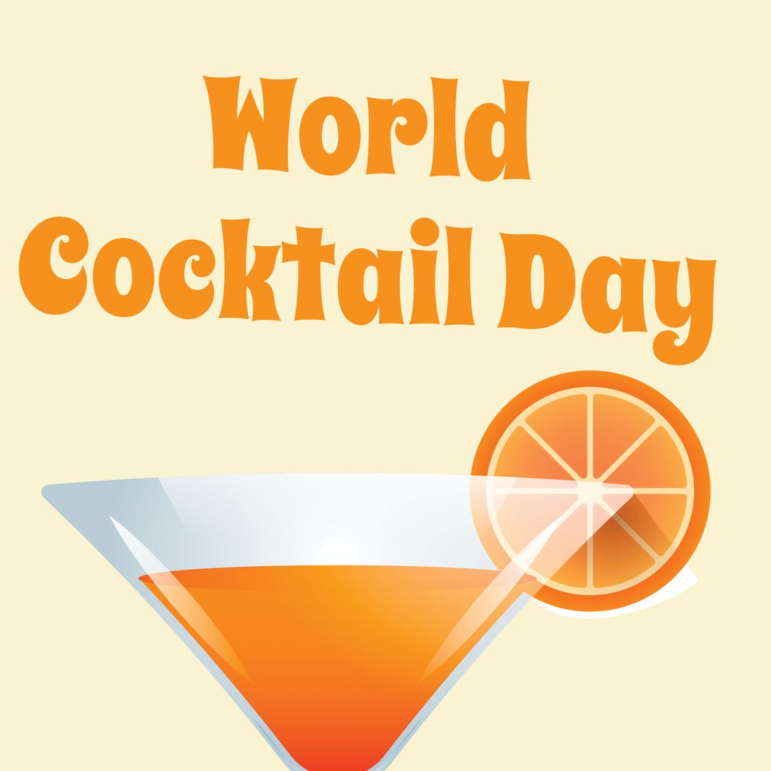 World Cocktail Day Celebration with Glass and Orange Slice - Download Free Stock Templates Pikwizard.com