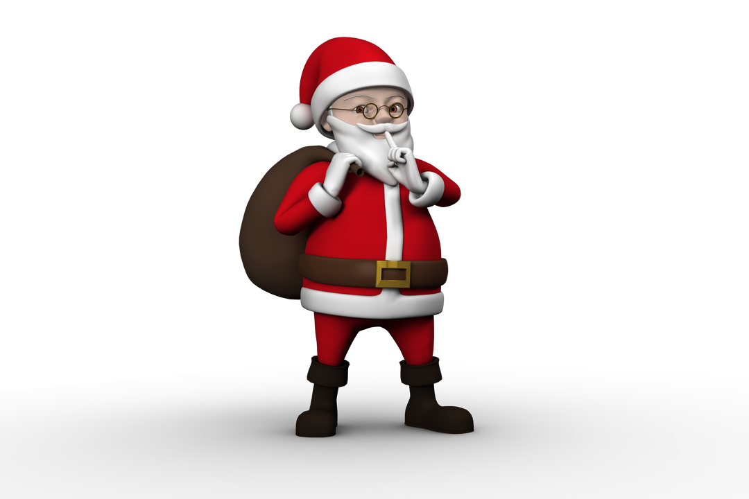 Transparent Background Santa Claus Cartoon Asking for Quiet - Download Free Stock Images Pikwizard.com