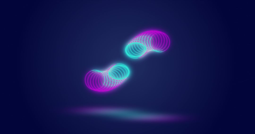 Vibrant Neon Circles on Dark Background Representing Motion