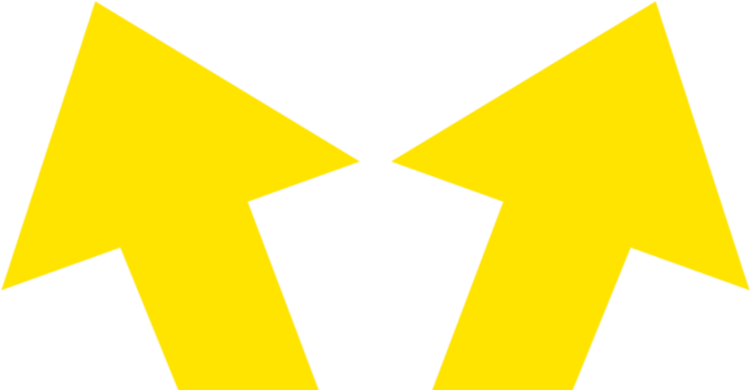 Transparent Yellow Arrow Signs Pointing Directions
