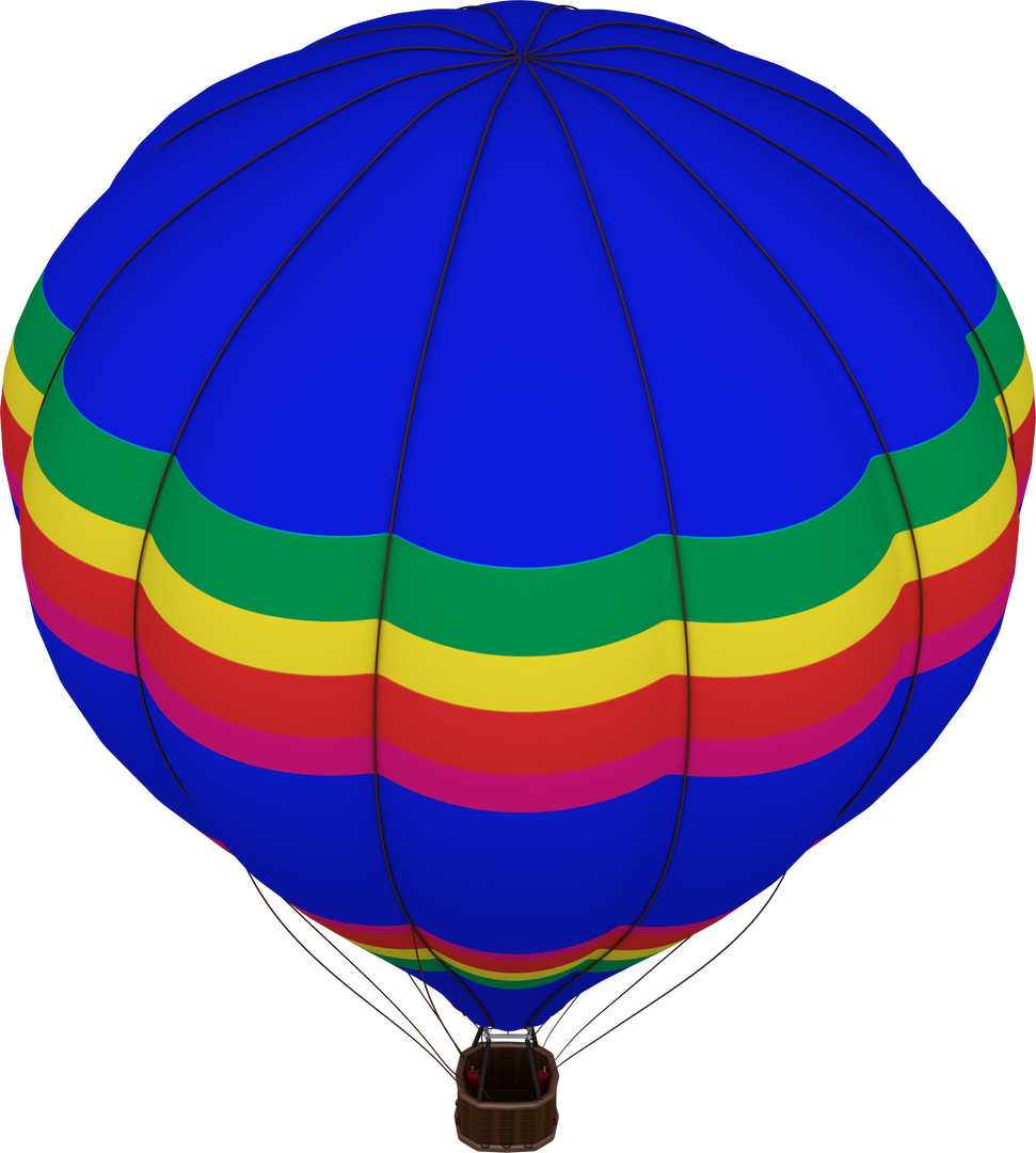 Colorful hot air balloon isolated in transparent design digital illustration - Download Free Stock Images Pikwizard.com