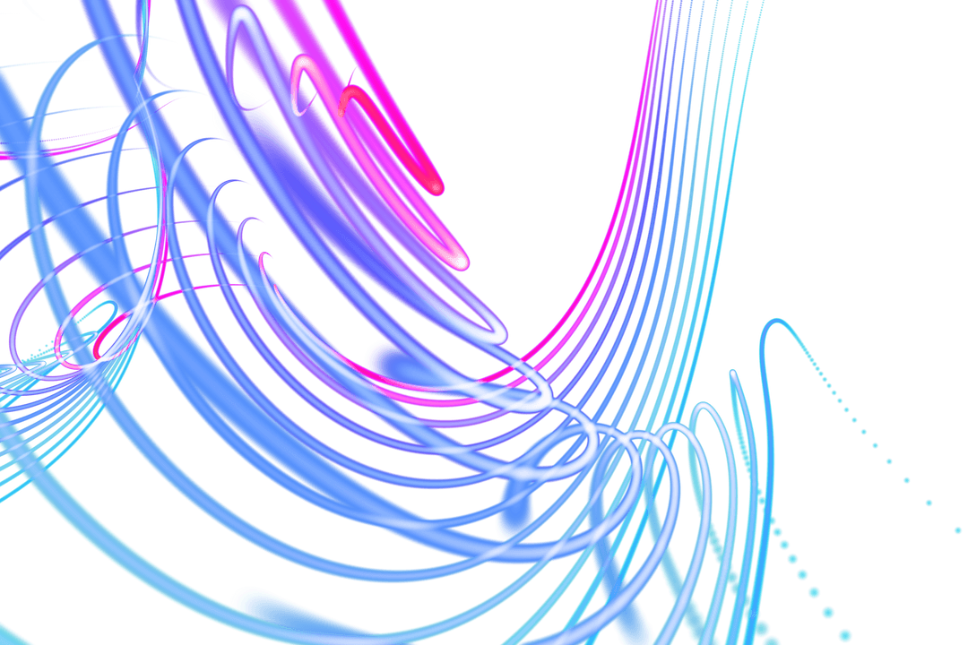 Colorful Abstract Wave Shapes on Transparent Background