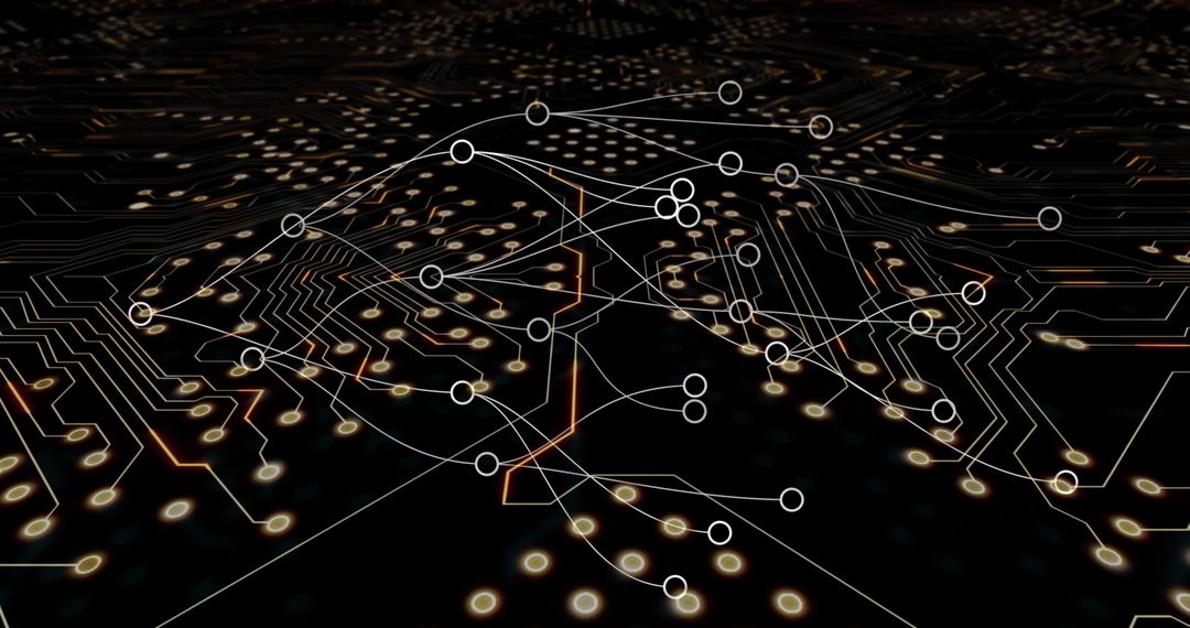 Abstract Neural Network Over Electronic Circuit Background