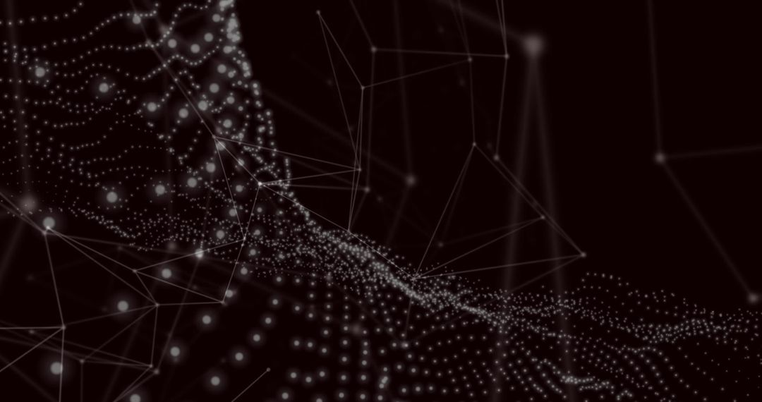 Abstract Network of Light Spots on Dark Background