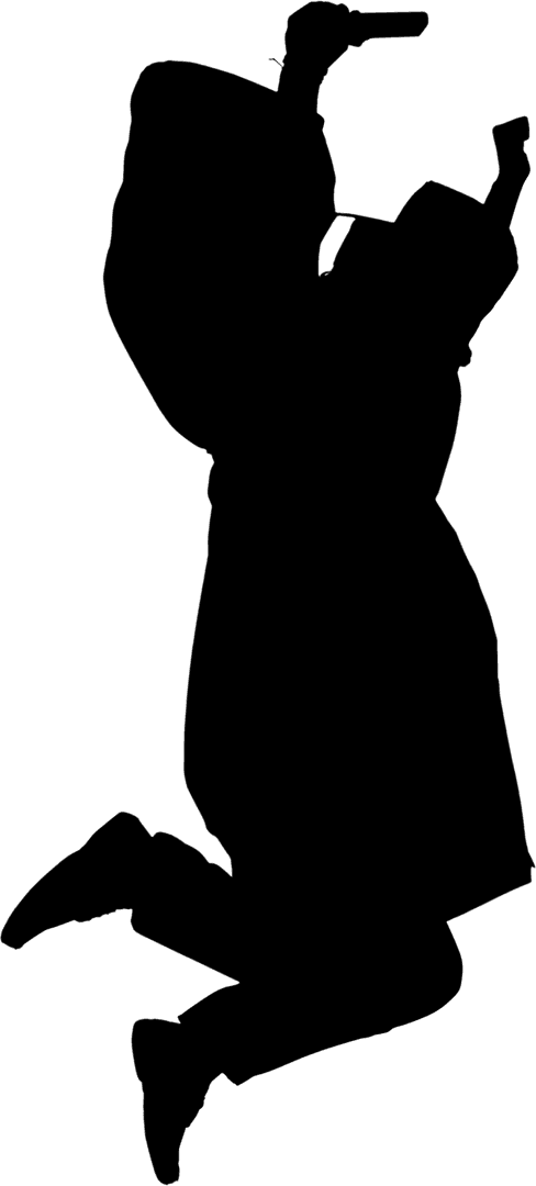 Transparent Silhouette of Man with Sports Theme