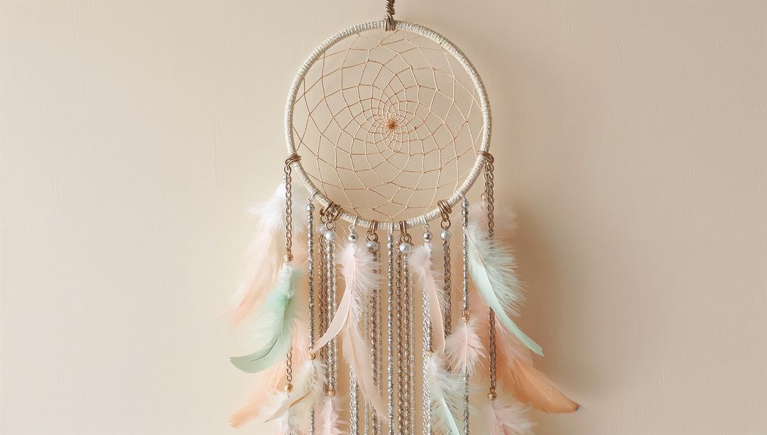 Bohemian Dreamcatcher with Pastel Feathers and Beads