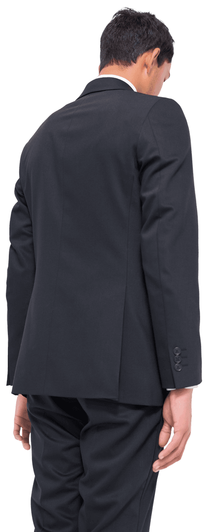 Transparent Businessman in Formal Suit Turning Back