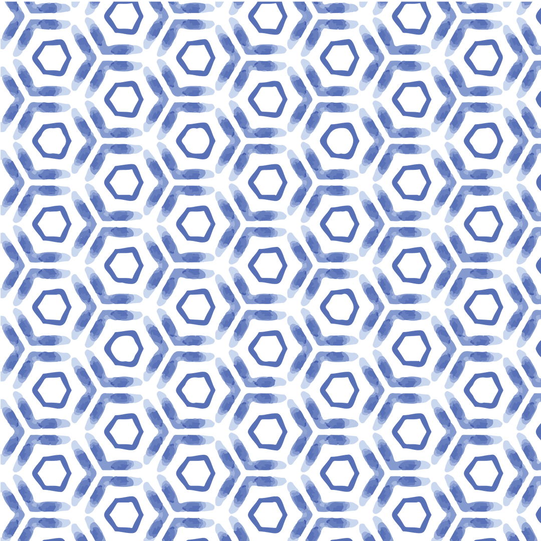 Abstract Blue Hexagon Pattern on Transparent Background PNG
