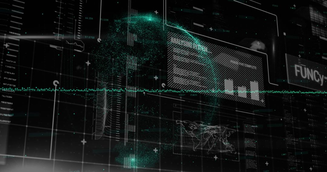 Global Data Processing and Digital Technology Concept