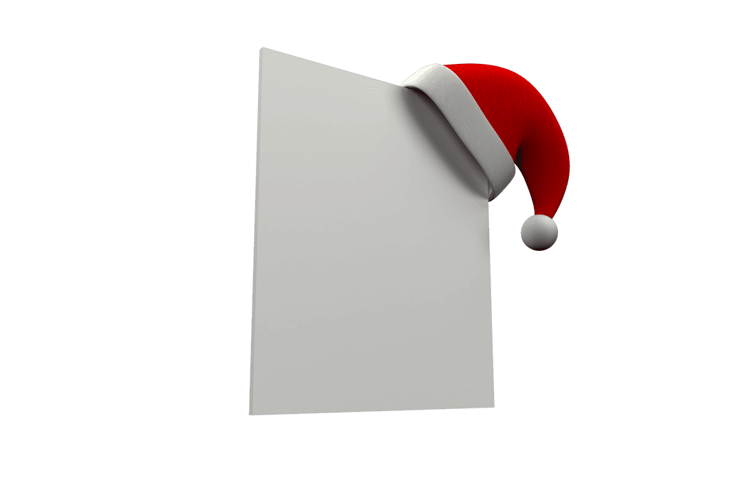 Blank Card with Santa Claus Hat Transparent Background