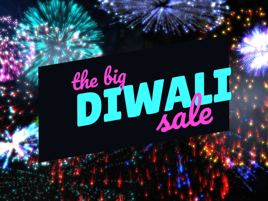 Colorful Diwali Sale Promotion with Bright Fireworks Display