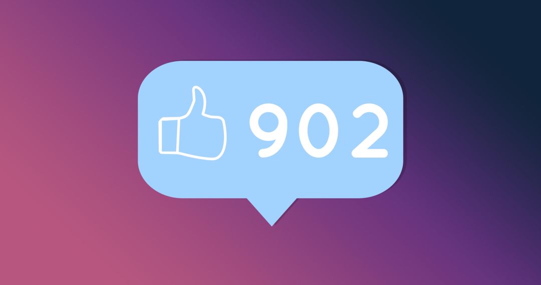Social Media Like Alert with Thumbs Up Symbol on Gradient Background