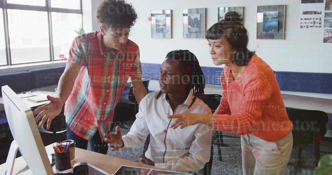 Focused Professional Team Collaboration in Modern Office Setting