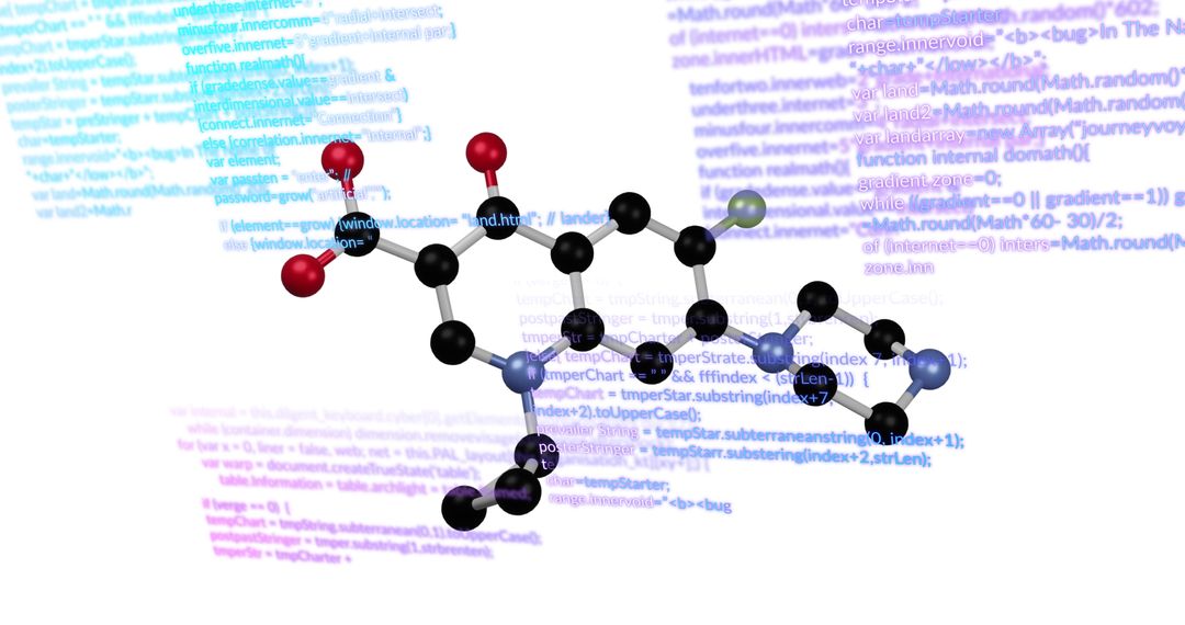 Digital Molecule Model with Code Overlay