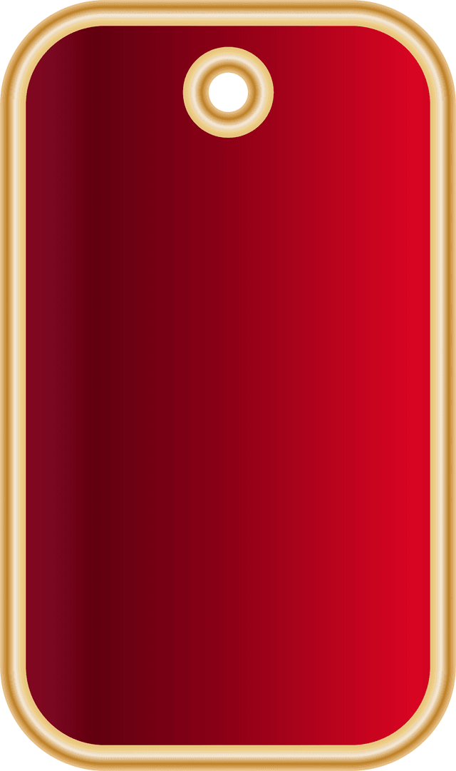 Red Tag with Hole on Transparent Background for Labeling