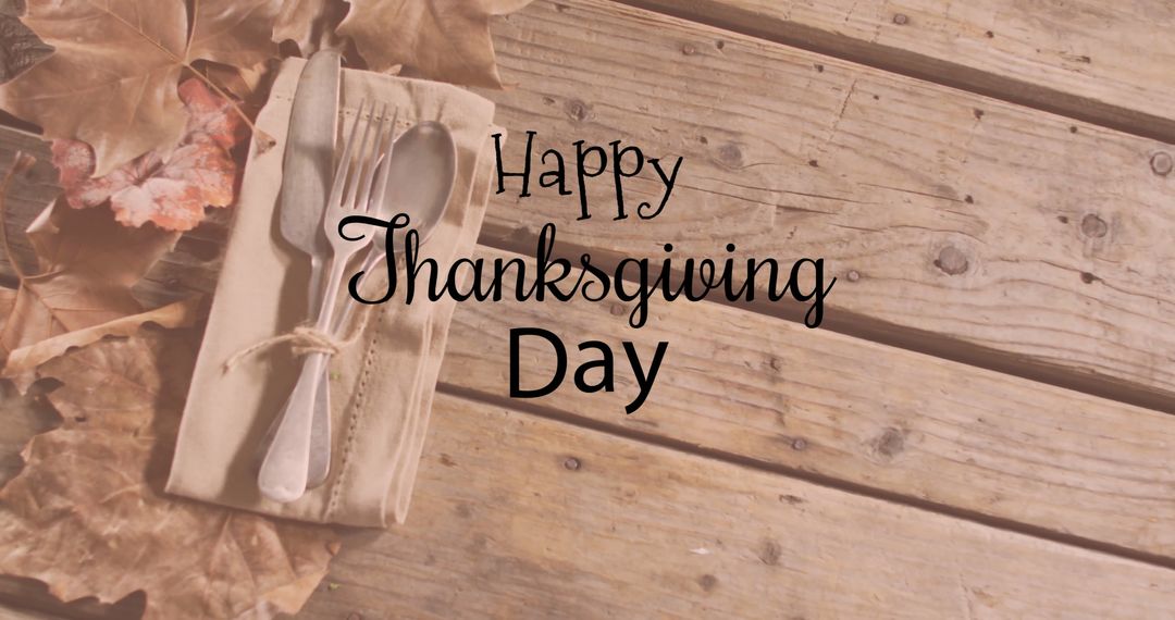 Thanksgiving Day Greeting with Rustic Table Setting