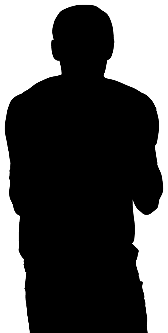 Silhouette of Aggressive Sportsman on Transparent Background