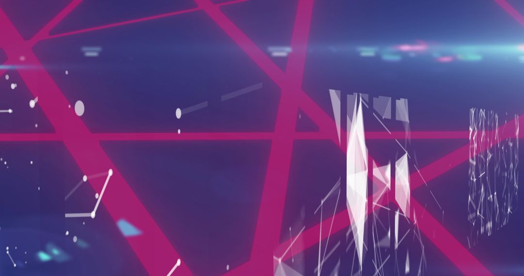 Glowing Red Lines on Abstract Digital Interface