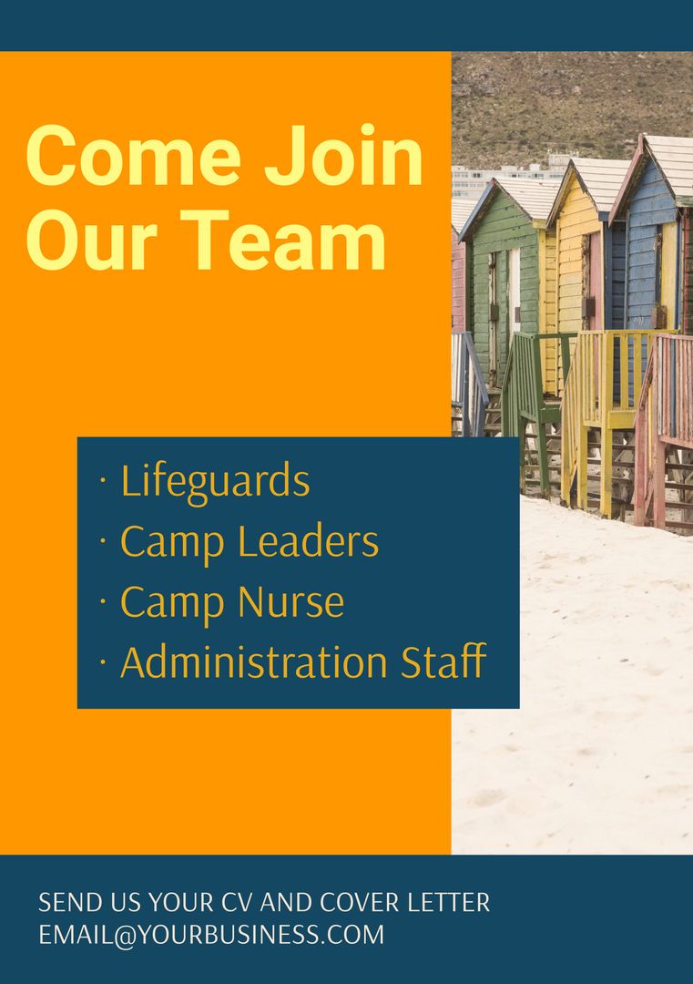 Beachside Recruitment Ad Inviting Team Members - Download Free Stock Templates Pikwizard.com