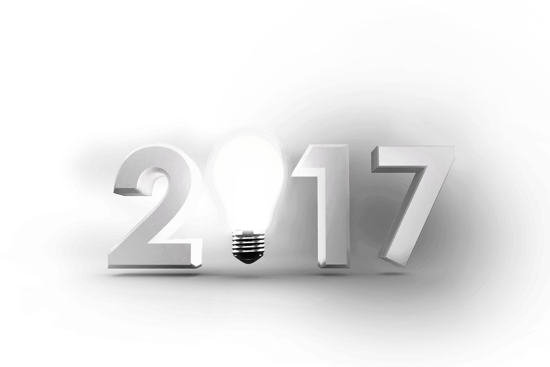 Creative 2017 with Transparent Glowing Light Bulb