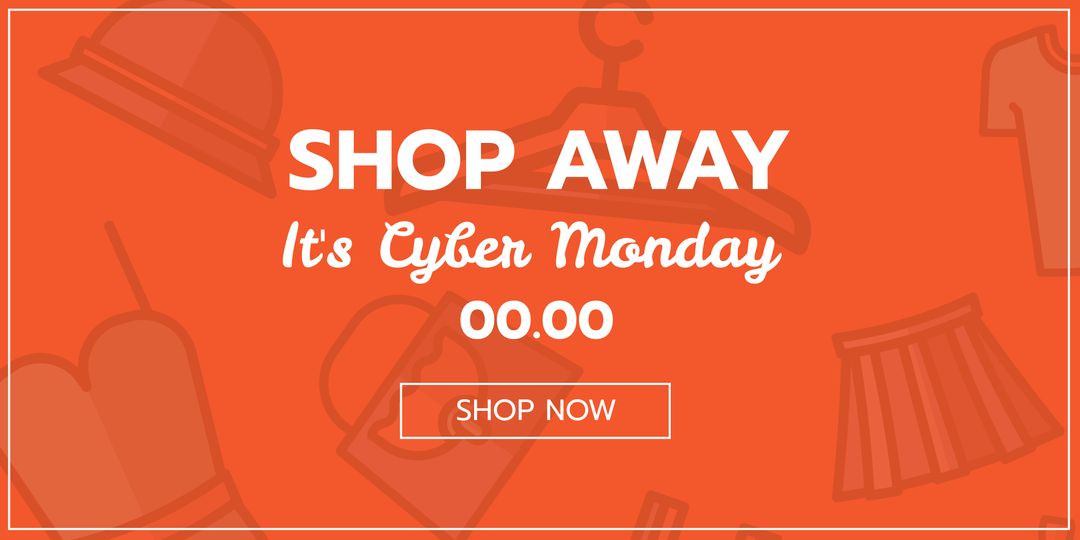 Cyber Monday Sale Announcement with Orange Background Design