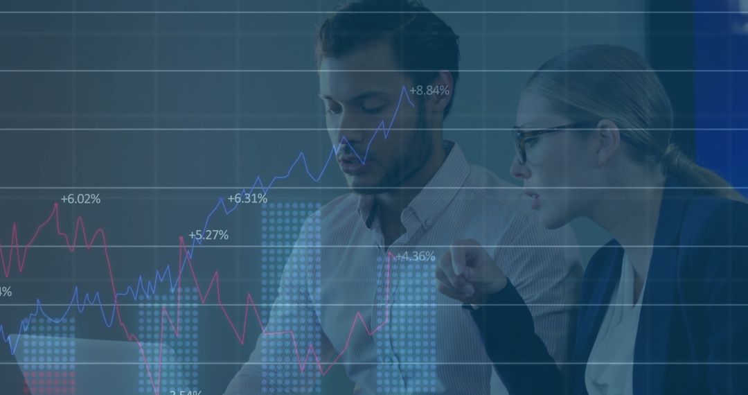Business Team Analyzing Stock Market Data for Investment