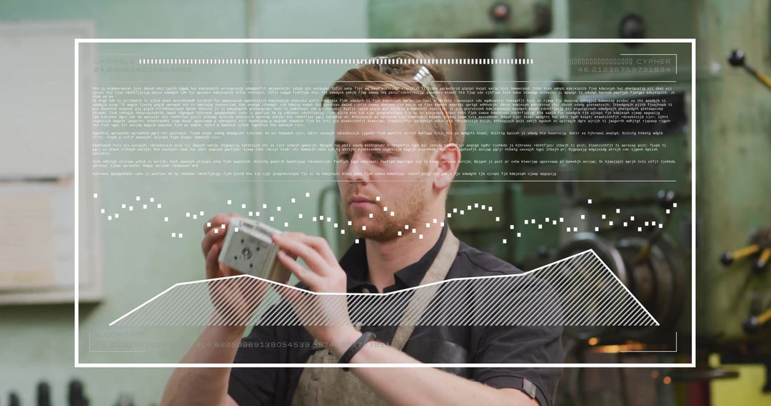 Metalworker Analyzing Precision in Industrial Workshop