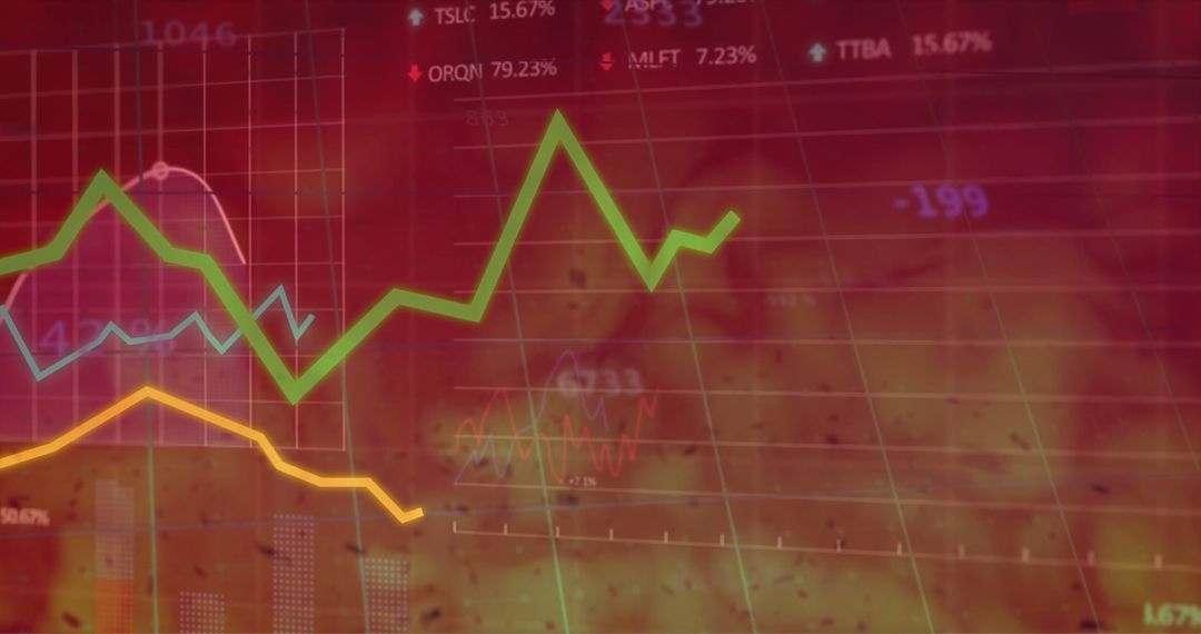 Global Financial Data Trading Analytics Over Flames Concept
