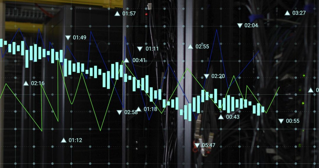 Financial Data Analysis Displayed on Server Infrastructure