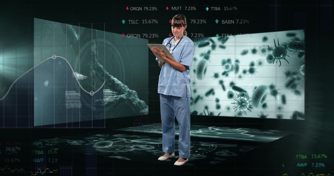 Doctor Analyzing Digital Medical Data