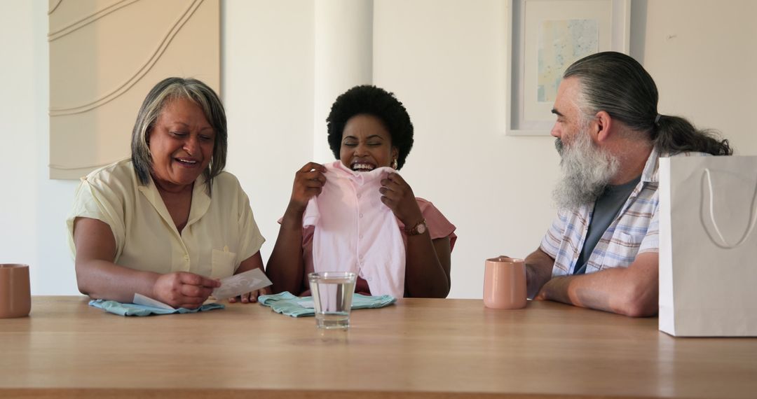 Senior Friends Enjoying Laughter and Conversation at Home