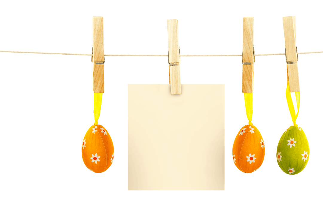 Transparent Hanging Easter Eggs and Note Card Decoration