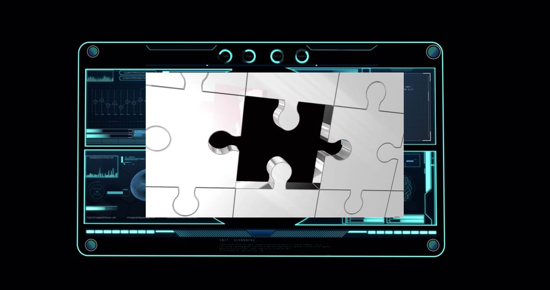 Digital Puzzle Interface Concept with Missing Piece