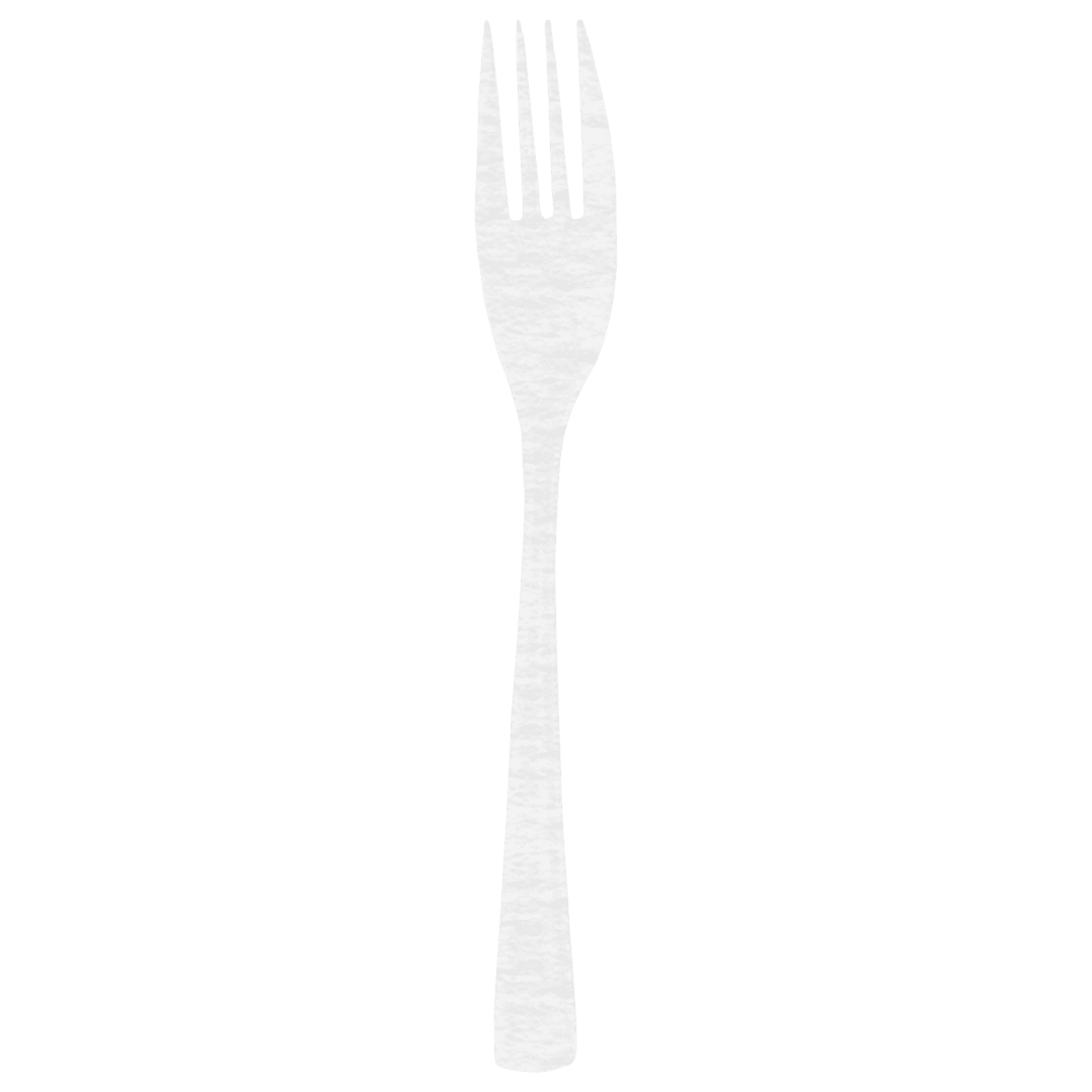 White Fork Symbol Isolated on Transparent Background