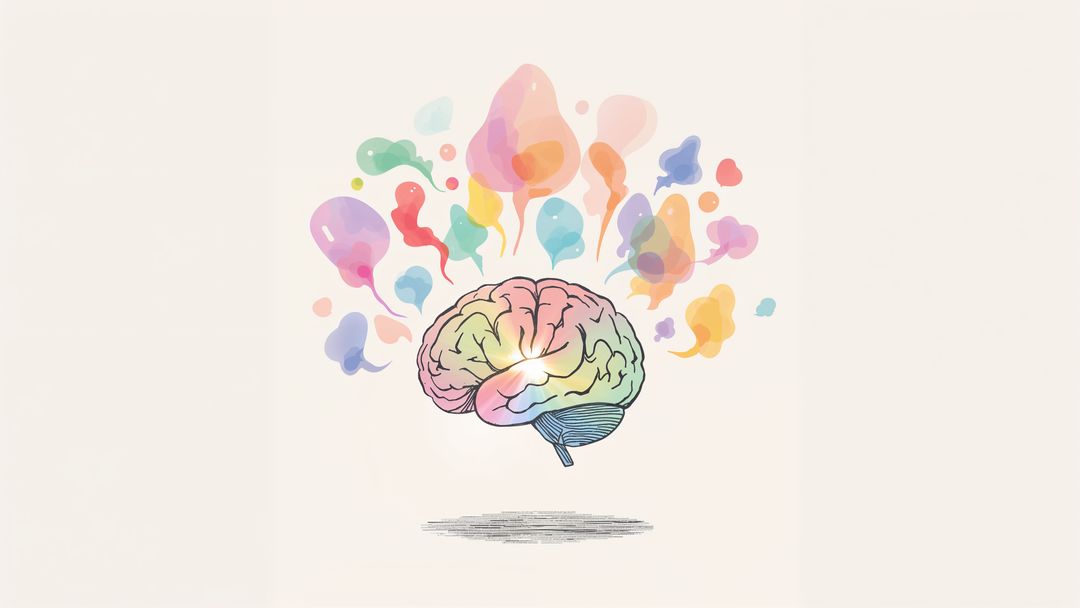 Creative Expression Through Colorful Minimalistic Brain Art