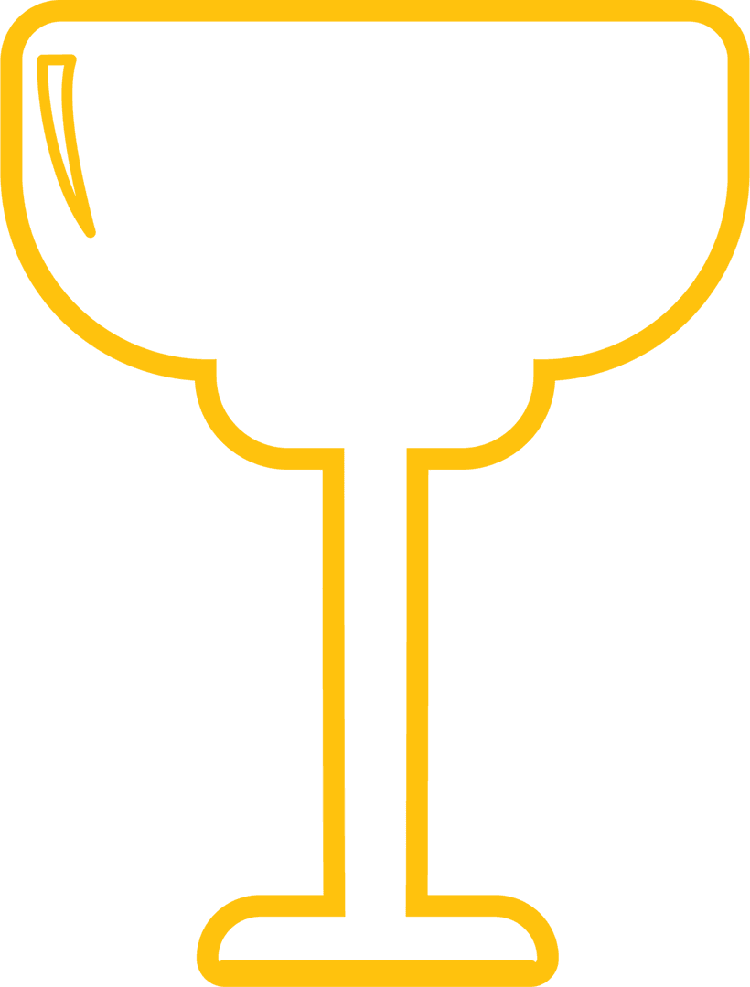 Yellow Glass Illustration on Transparent Background for Celebration