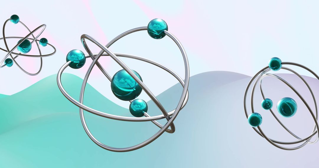 Abstract Atoms in Motion Over Gradient Background