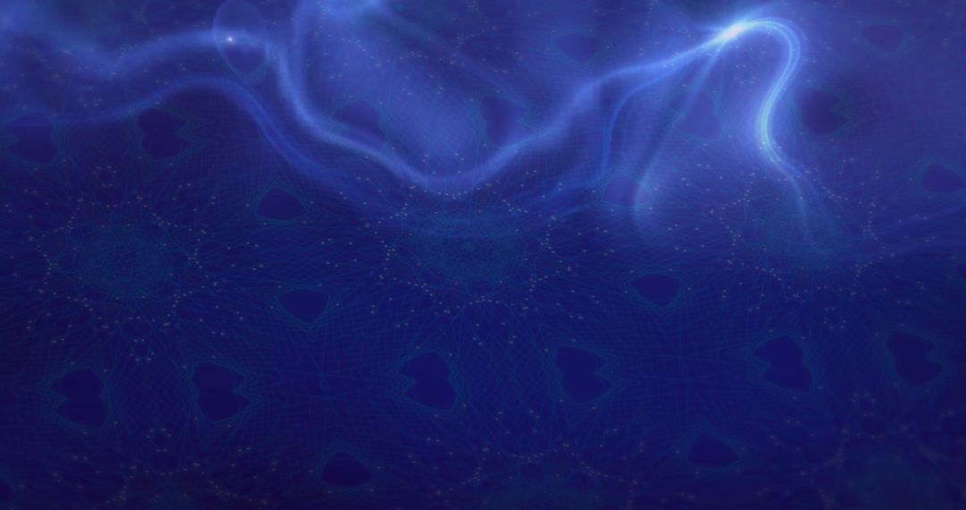 Abstract Glowing Light Trails on Deep Blue Background