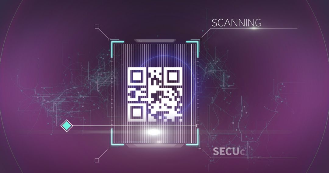 Futuristic QR Code Scan Concept with Neon Effects