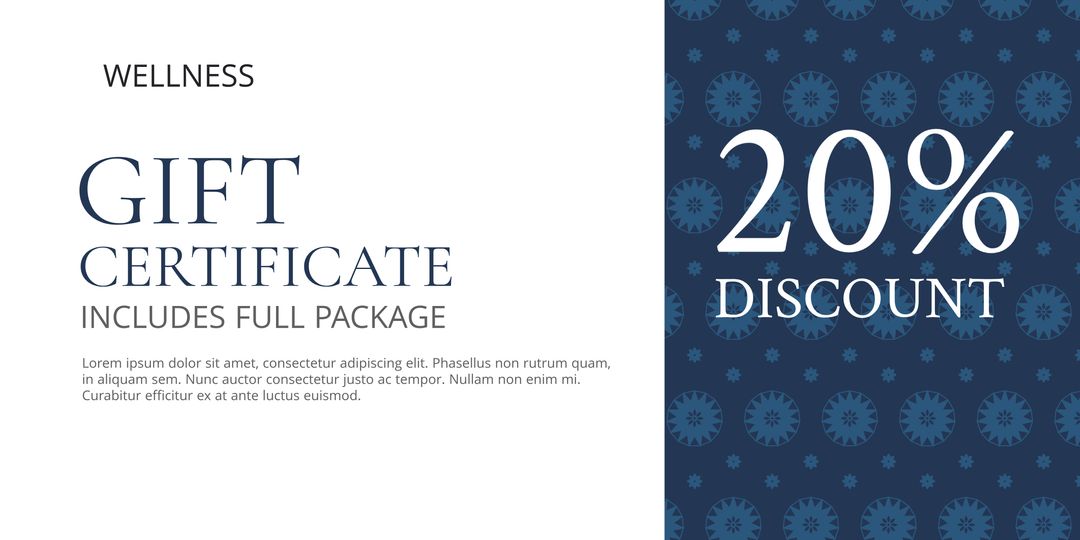 Elegant Spa and Wellness Gift Certificate Template with 20% Discount - Download Free Stock Templates Pikwizard.com