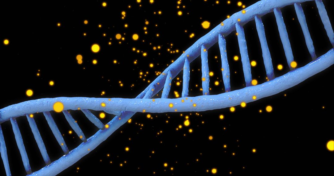 Digital Representation of DNA Strand with Data Visualization in Background