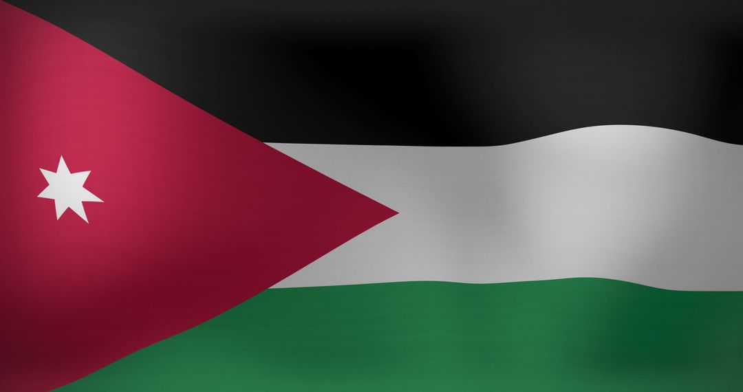 Waving Flag of Jordan in 3D Effect Represents National Pride