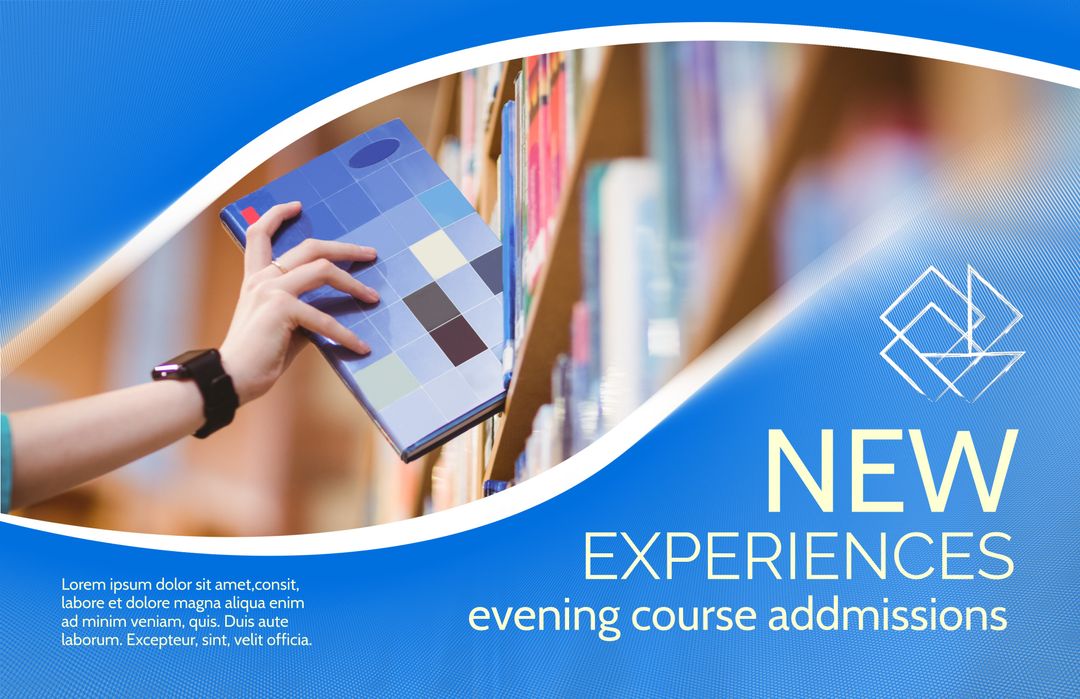 Person Picking Book Highlighting Evening Course Opportunities