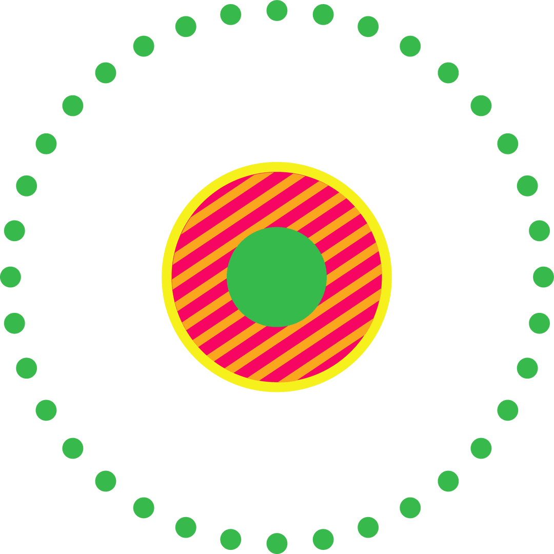 Geometric Art with Green Circles on Transparent Background