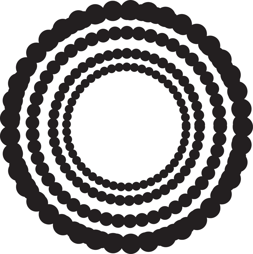 Abstract Black Circles on Transparent Background