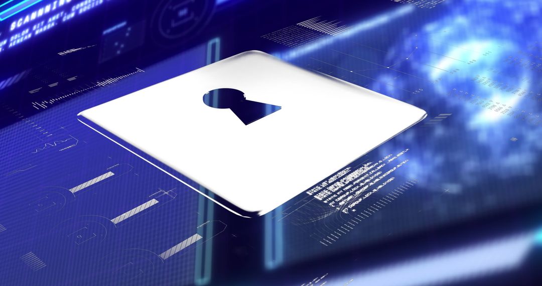 Digital Security Icon Amidst Futuristic Data Interface