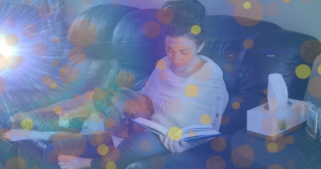 Cozy Reading Moment with Mother and Child at Home