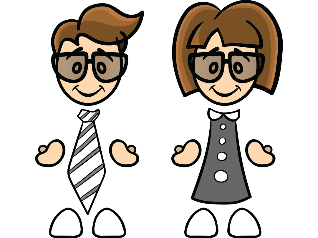 Cartoon Characters Set Free Transparent Style Vector Art