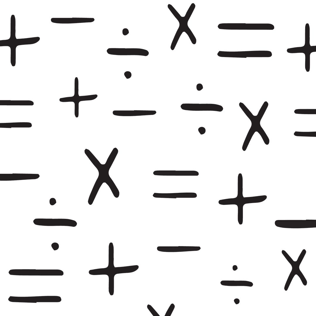 Various Mathematical Signs Black Pattern Transparent Background